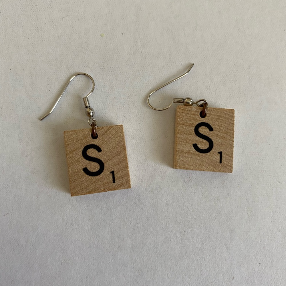 Scrabble earrings